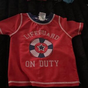 Freestyle Red Lifeguard On Duty Kids Shirt